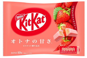Мини-вафли в клубничном шоколаде KitKat Strawberry