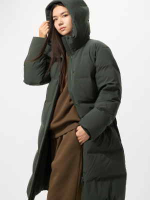 Удлинённый пуховик прямого кроя Uniqlo Seamless Down Long Coat