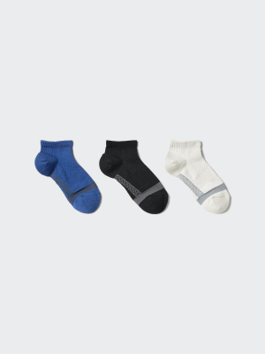 Детские носки из хлопка укороченные Uniqlo Short Socks Support 3-Pair Pack
