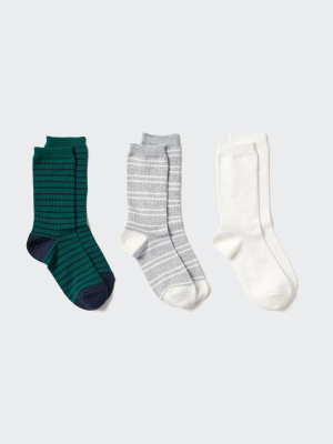 Женские носки в полоску Uniqlo Socks 3-Pair Pack Striped