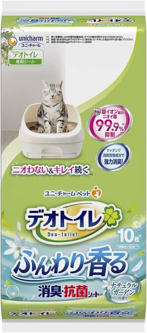 Впитывающие салфетки для кошачьего туалета Unicharm Deo Toilet Deodorant And Antibacterial Sheets