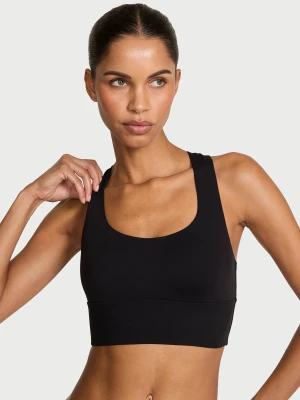 Удлиненный топ-бра с атласной спинкой Victoria’s Secret VSX Elevate™ Tuxedo Shine Longline Sports Bra
