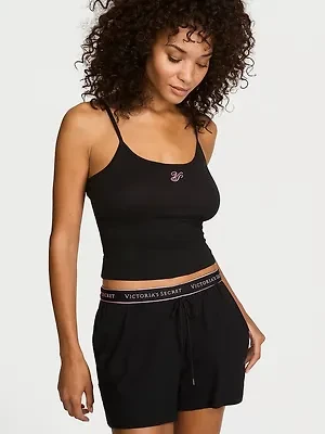 Хлопковый пижамный комплект с майкой и короткими шортами Victoria’s Secret 100% Cotton Cami & Short Set