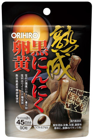 Черный чеснок и яичный желток в капсулах Orihiro Aged Black Garlic Egg Yolk Capsule