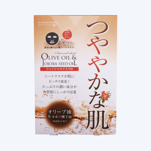 Увлажняющая маска с маслами для глянцевой кожи HANAJIRUSHI OLIVE OIL & JOJOBA SEED OIL Face Mask