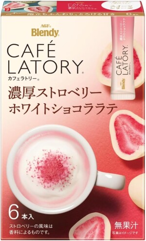 Клубничный латте с белым шоколадом AGF Blendy Cafe Latory Stick Rich Strawberry White Chocolate Latte