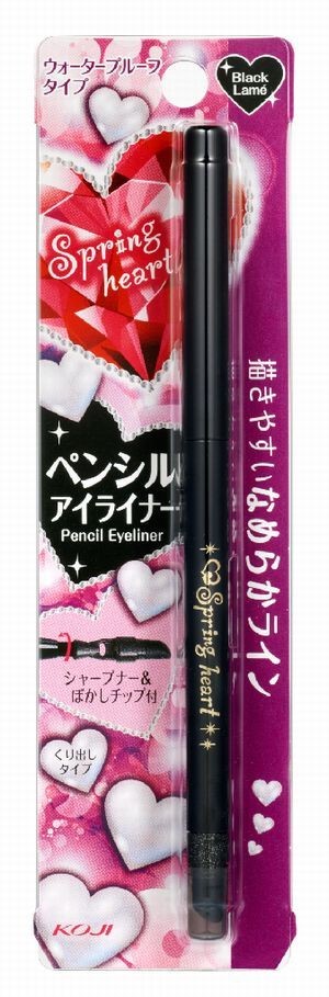 Водостойкая подводка-карандаш KOJI Spring Heart Pencil Eyeliner Black Lame    