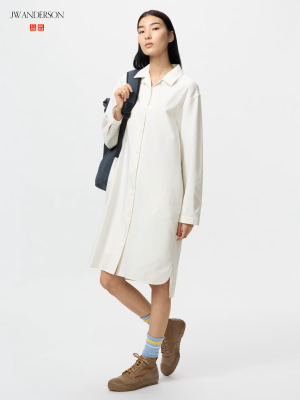 Платье-рубашка Uniqlo Open Collar Oxford Shirt Dress