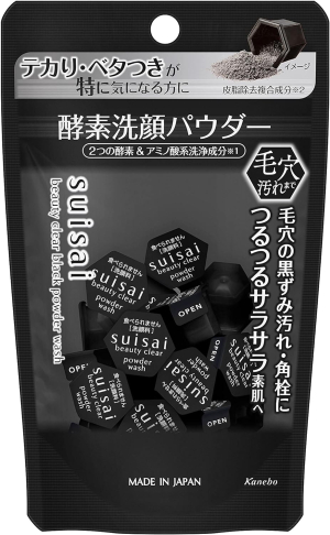 Энзимная пудра с древесным углем против черных точек и жирного блеска Kanebo Suisai Beauty Clear Black Powder Wash