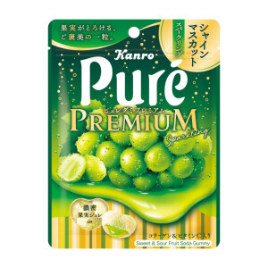 Мармелад со вкусом винограда с коллагеном Kanro Pure Gummy Premium Shine Muscat Sparkling