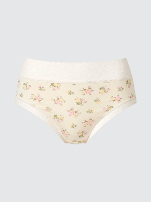 Женские трусы из микромодала с широкой кружевной резинкой Uniqlo Soft Modal Shorts Just Waist Wide Lace