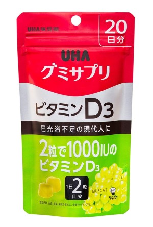 Жевательный витамин D3 со вкусом винограда UHA Vitamin D3 Muscat  
